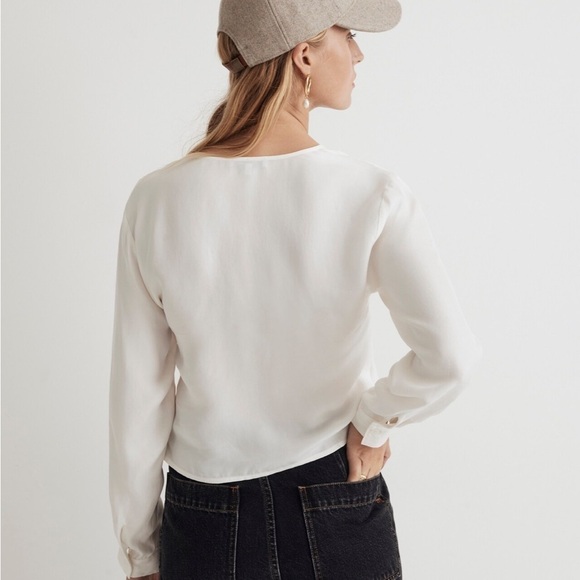 Madewell Brushed Ruched-Front Top lighthouse - Picture 4 of 6